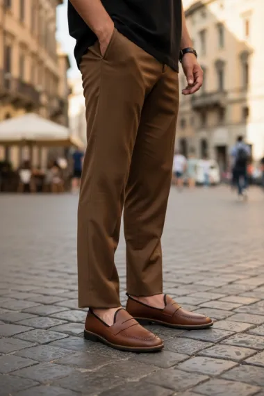 Mocasini barbati maro , tapla subtire, piele eco, comozi 12312 N16-4